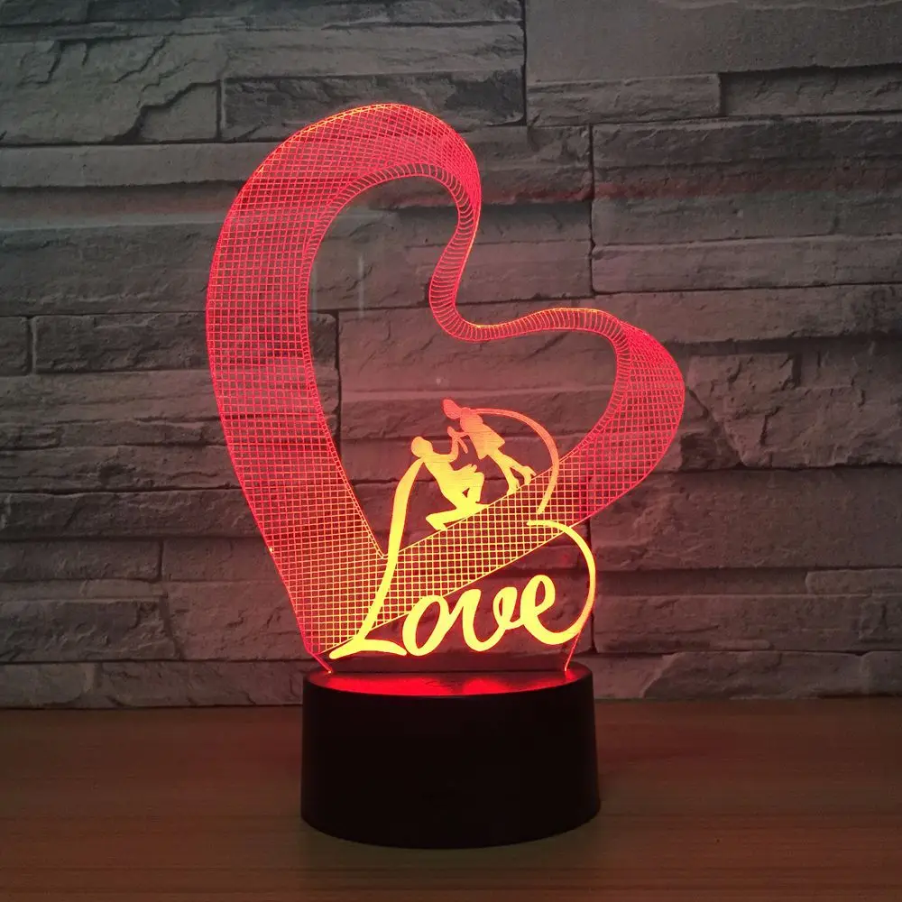 LOVE With Heart-shaped figure lamp Wireless speaker Acrylic LED board Romantic room decoration Valentine gift Action figure A90