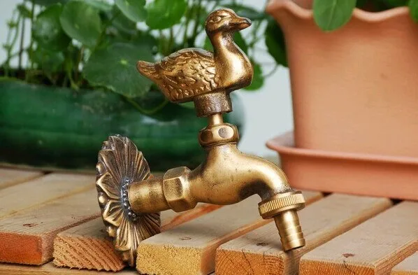 Animal shape garden Bibcock Rural style antique bronze Duck tap with Decorative outdoor faucet for Garden washing