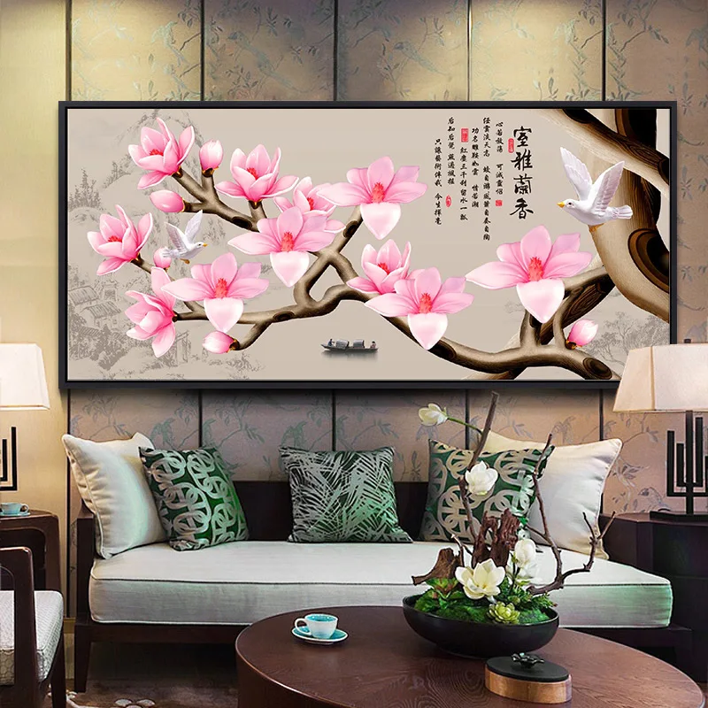 DIY 5D Sale Diamond Embroidery, Diamond Mosaic, Full, Simple Magnolia Flower, Diamond Painting Cross Stitch,3D, Decoration, Gift