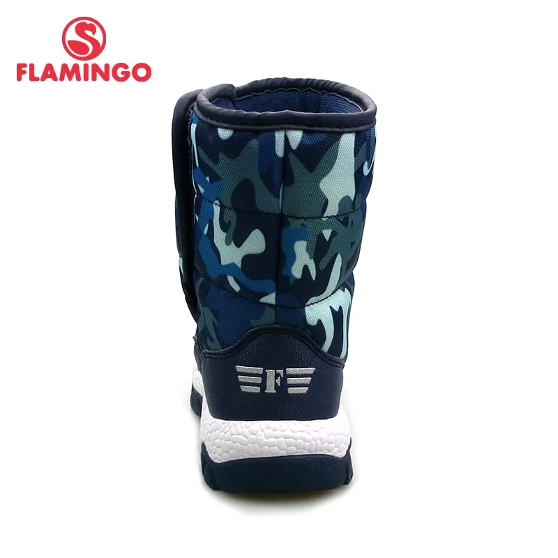 FLAMINGO Winter High Quality Mid-Calf Navy Wool Keep Warm Kids Shoes Anti-slip Snow Boots for Boy Free Shipping 82D-NQ-1041