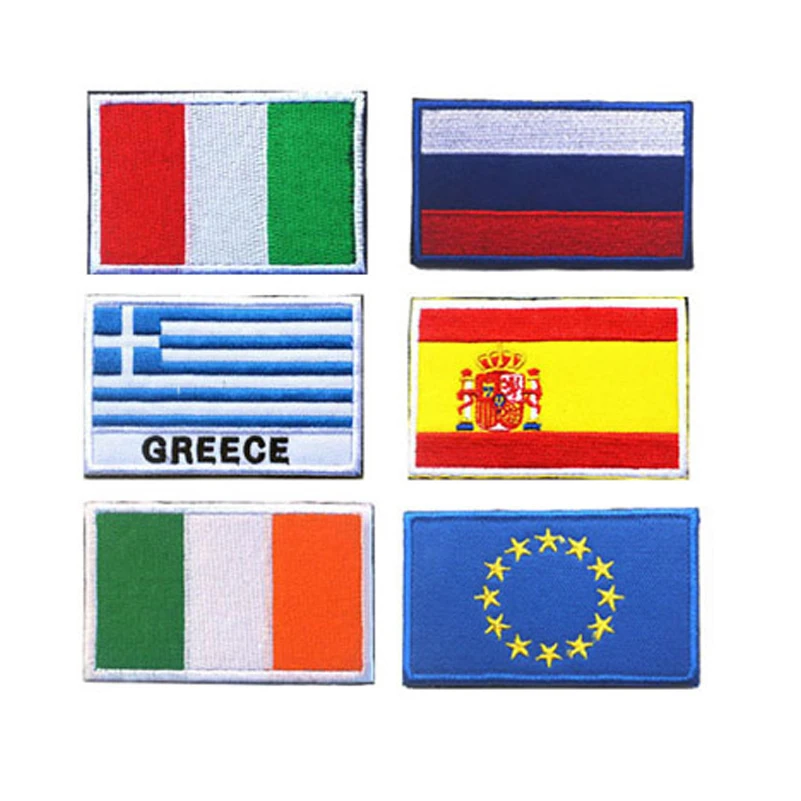 Embroidery Patches Italy EU Greece Spain France Portugal Germany UK Austria Ukraine Scotland England Ireland Czech European