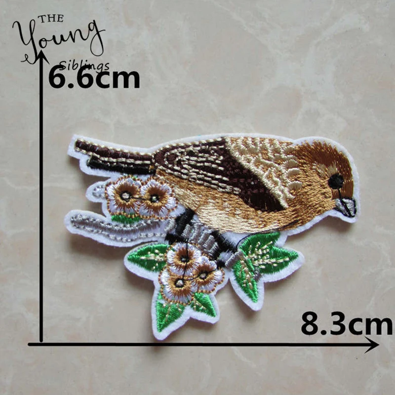 hot sell 2016 year  high quality fashion style bird hot melt adhesive applique embroidery patch DIY patches stripes C2169-C2258