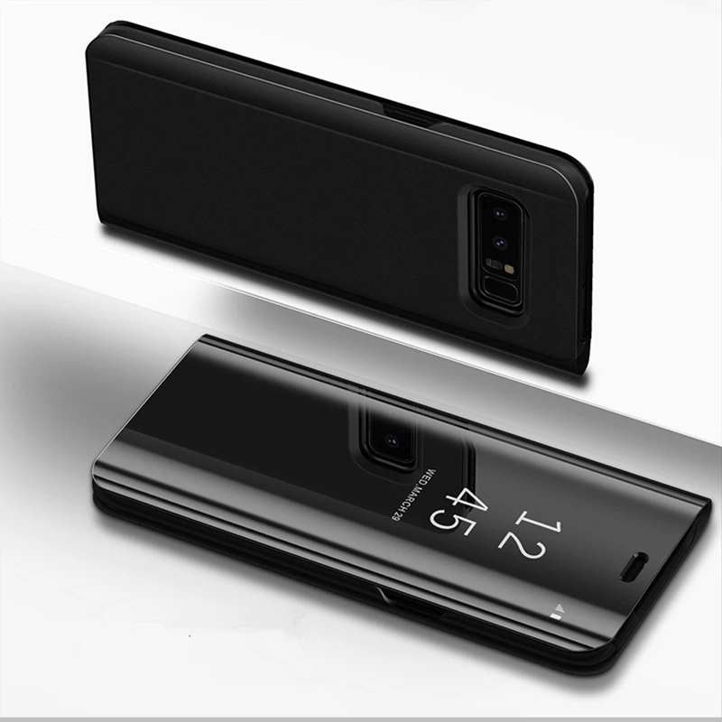 Smart APP Luxury Mirror View Flip Case For Samsung Galaxy S24 S23 S22 S21 S20 Ultra S10 S9 S8 Plus Note 20 10 9 Magnetic Cover