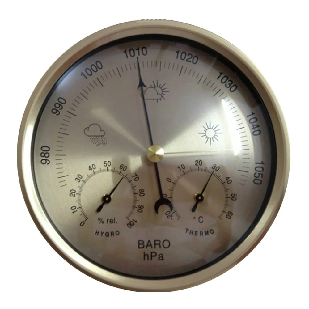 

No Battery-operated Aneroid Barometer Hygrometer Thermometer 132mm daimeter