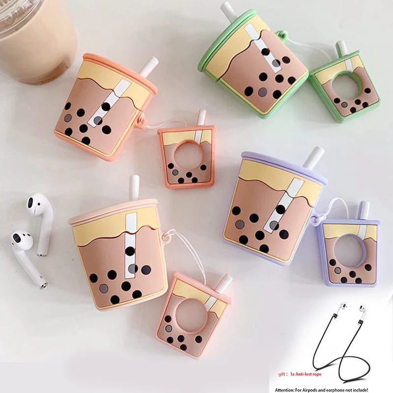 Чехол для наушников AirPods для Apple, жемчуг, чай с молоком, кулон, силиконовый защитный чехол, японский и корейский для Airpod 2