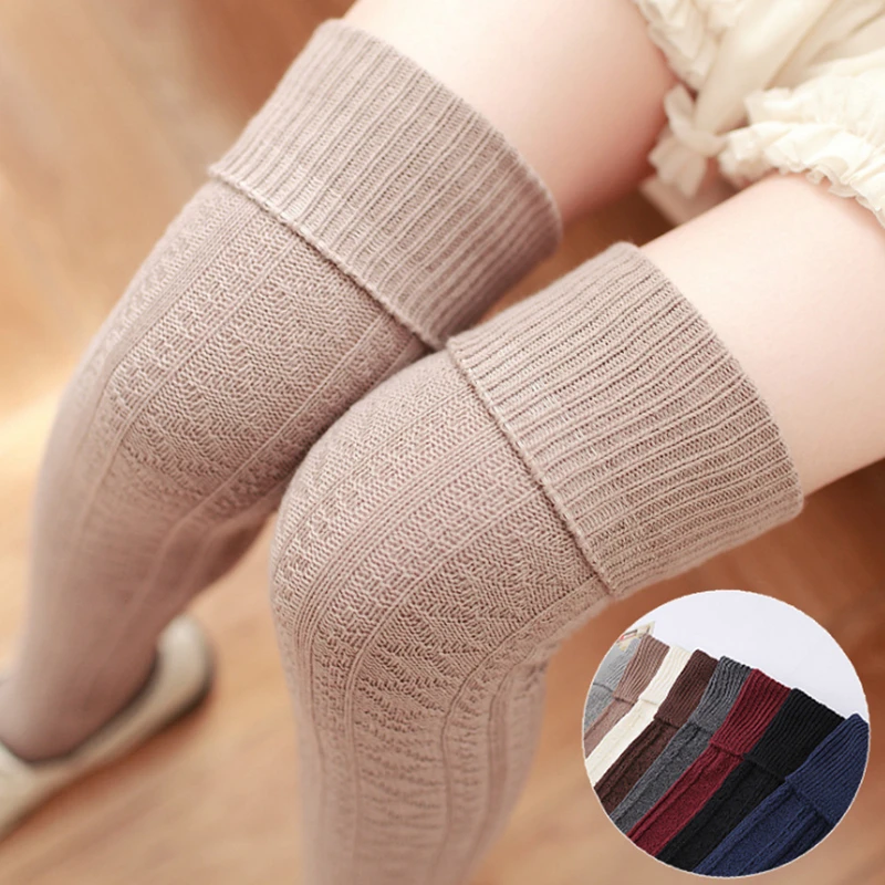 Spring Compression Socks Women Autumn Warm Over Knee Socks Thigh High Thick Socks Jacquard High Tube Socks Tattoo Stockings