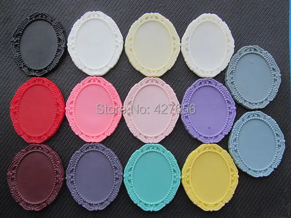 30pcs Oval Flatback Resin Filigree Border Base Setting Tray Bezel Charm Finding,for 30mmx40mm Cabochon/Cameo,DIY Accessory