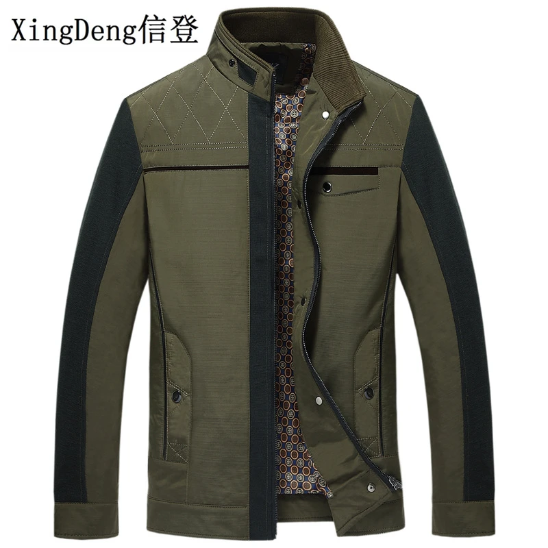 XingDeng Warm Causal Jacket Thicken Clothing Fashion Winter Cotton Banded Outwear Men Parkas Collar Male Top Overcoat Plus 4xl