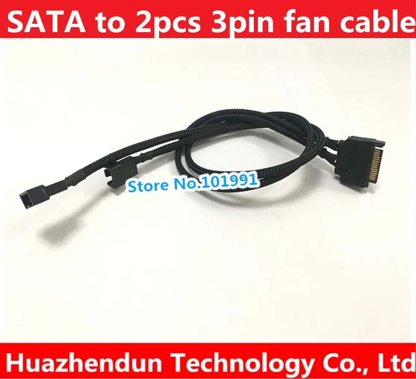 SATA 15Pin Male to 2Port 3Pin Fan 12V Cooler Cooling Splitter Computer Power cable -27CM