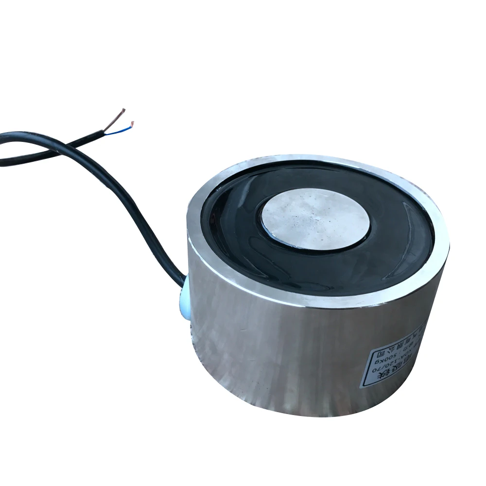 Imagem -04 - Segurando Elétrica Otário Eletroímã dc 12v 24v Sucção-copo de Elevação Cilíndrica 500kg Placa de Sucção China Yj120 70