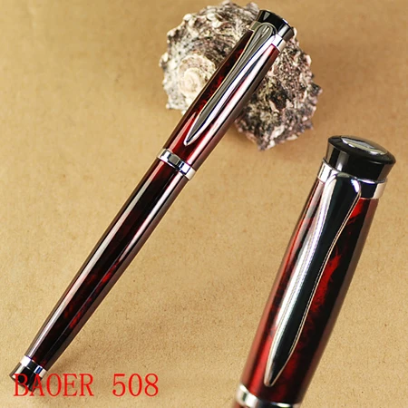 Baoer 508 Polished Rose And Silver Roller Ball Pen Stationery School&Office Supplies Writing Pens