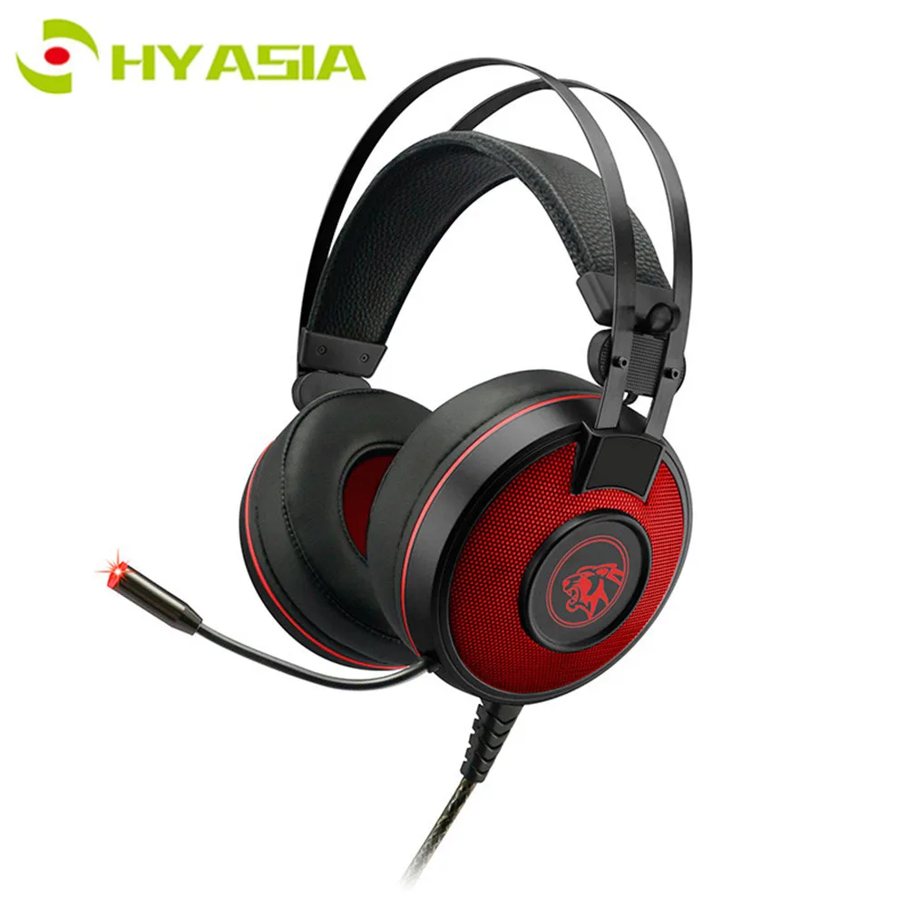 HYASIA Free Shipping PC Gaming Headset USB Game Headphones Stereo Headband Earphone With Mic Noise Reduction PUBG Game earpiece