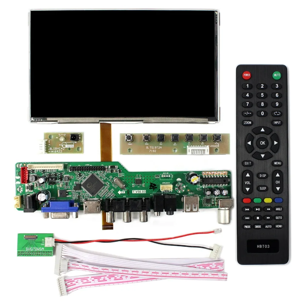 TV+PC+HD MI+CVBS+RF+USB+AUDIO LCD Controller Board With 7inch HV070WSA-100 1024X600 LCD Screen