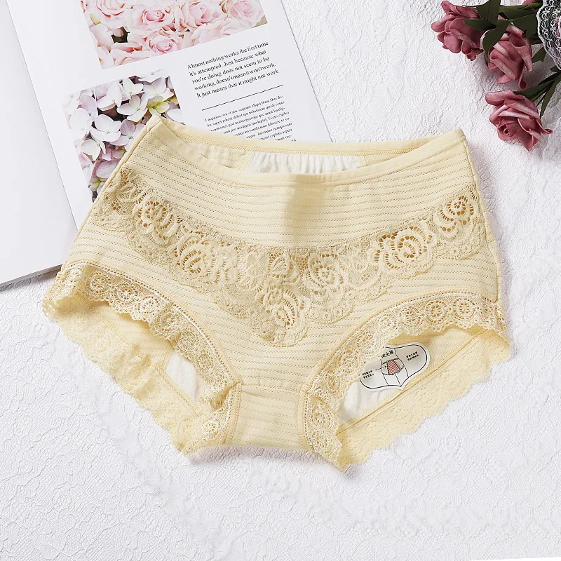 Leak Proof Menstrual Panties Physiological Period Pants Women Underwear Comfort Cotton Lace Briefs Undies Mid Rise Briefs 9059