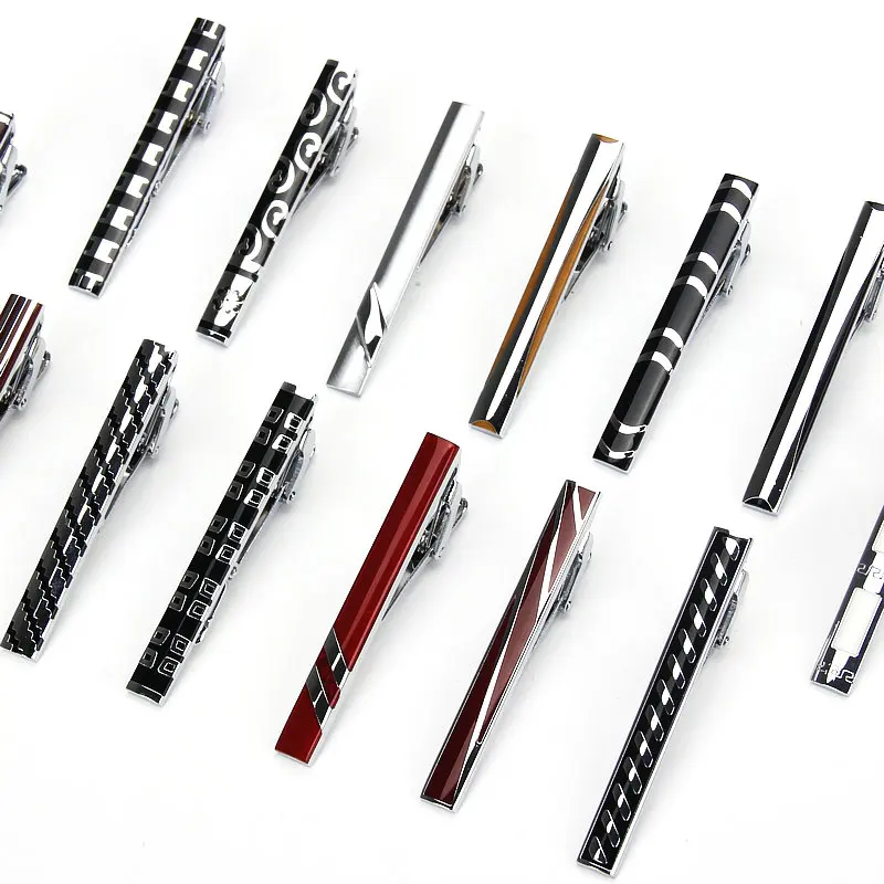 Fashion Man Tie Clip For Men Classic Metel Tie Clips Copper Ties Bar High Quality Enamel Tie Collar Pin Crystal Business Corbata