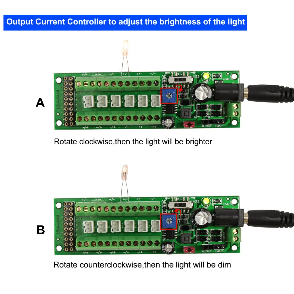 Evemodel-Power Distribution Board, Distribuidor de energia, LED Light Hub, PCB012, Acessório