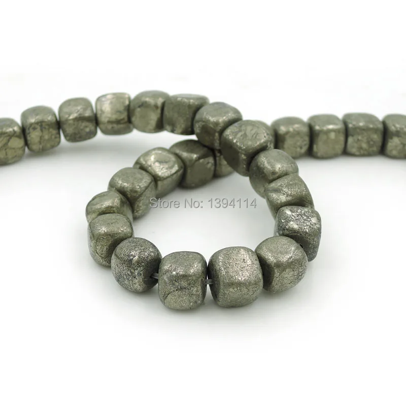 Natural Pyrite Round Square Beads Strand For Making Bracelets Or Necklaces Jewelry