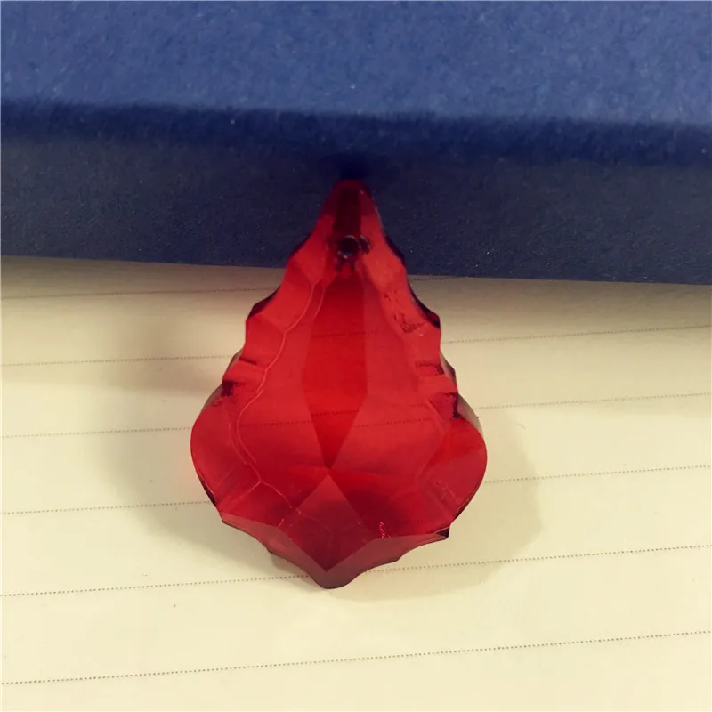 Good Quanlity 1pcs/Lot 38mm Red Crystal Maple Leaf Shape Pendants Chandelier Parts,Jewelry Parts,Lighting Feng Shui Prisms Decor