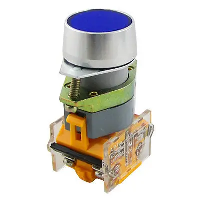 AC 660V 10A Blue Sign On Off Momentary Push Button Switch 22mm 1 N/O NO 1 N/C NC