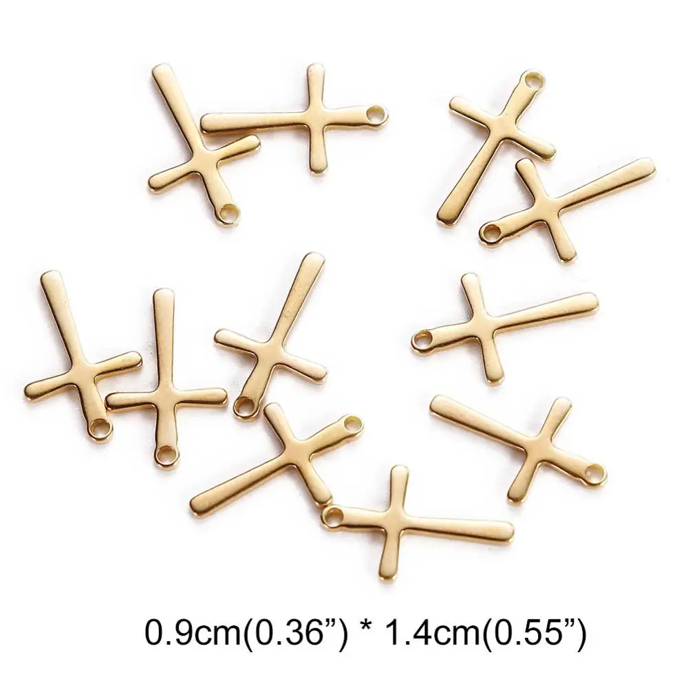 20Pcs/lot Stainless Steel Cross Charms Pendant Religious Jewelry Making DIY Charms Handmade Crafts