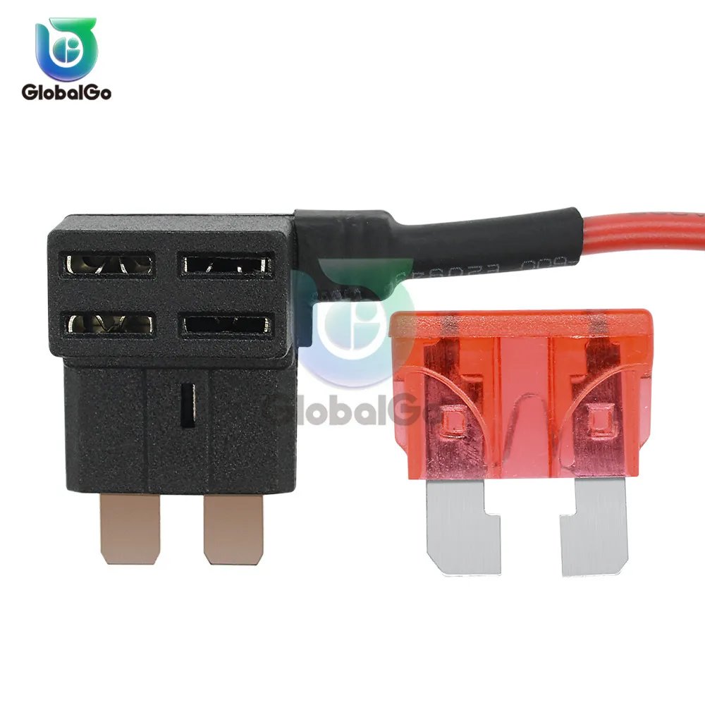 12V Micro/Mini/Standard Size Car Fuse Holder Add-a-circuit TAP Adapter with 10A Micro Mini Standard ATM Blade Fuse