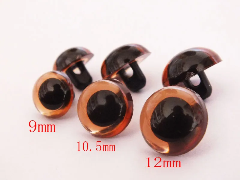 Sew on brown color  Bear eyes/safety eyes---9mm/10.5mm/12mm can choose