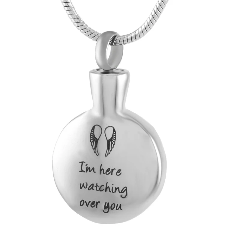 

IJD9301 Braveheart Cremation Urn Necklace female Charms,Stainless steel Round Shape Ash Jewelry Women's pendant Wholesale&Retail