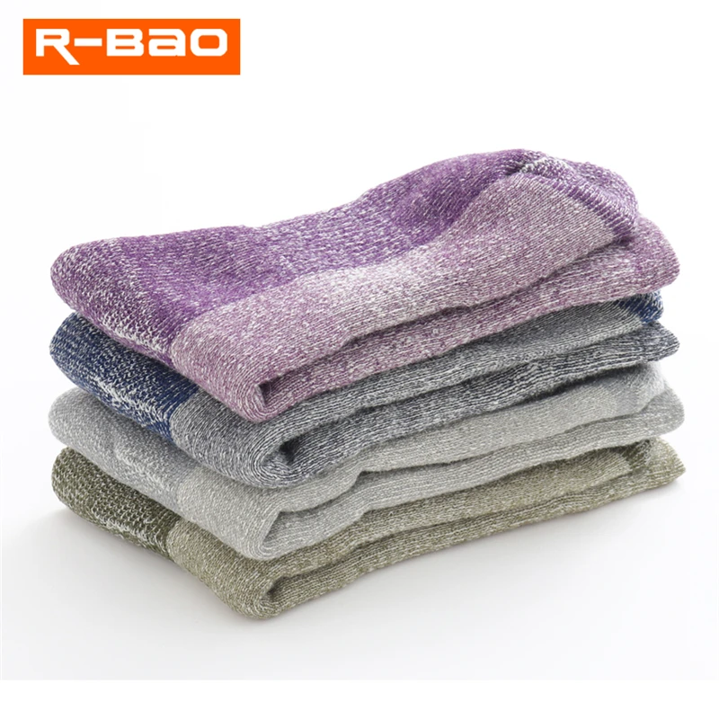 R-BAO 1 Pair Winter Thicken Wool Outdoor Climbing Hiking Ski Socks Camping Keeping Warm Sports Socks For Women Men Wholesale