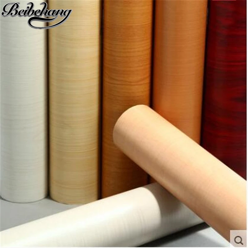 

beibehang Self-adhesive wood wallpaper film wardrobe table and door pvc furniture renovation stickers living room wall paper