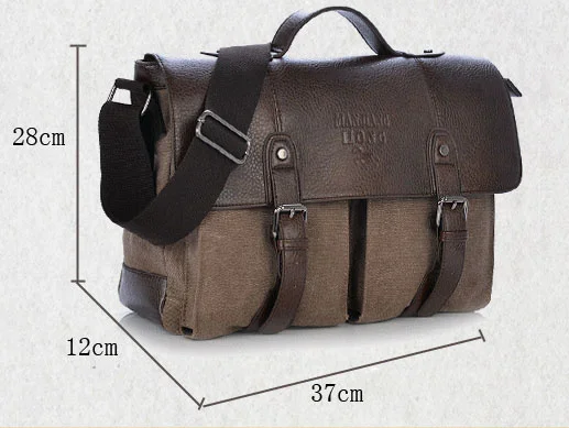 MANJIANGHONG Men\'s Canvas vintage Casual Briefcase man Business Shoulder Messenger Bag men Laptop Handbag male Messenger Bags