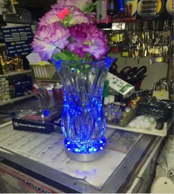 1Piece 3AA Battery Operated 9RGB LED 4 inch led light base 9 number system  For Wedding Party  Decoration with Remote Controller