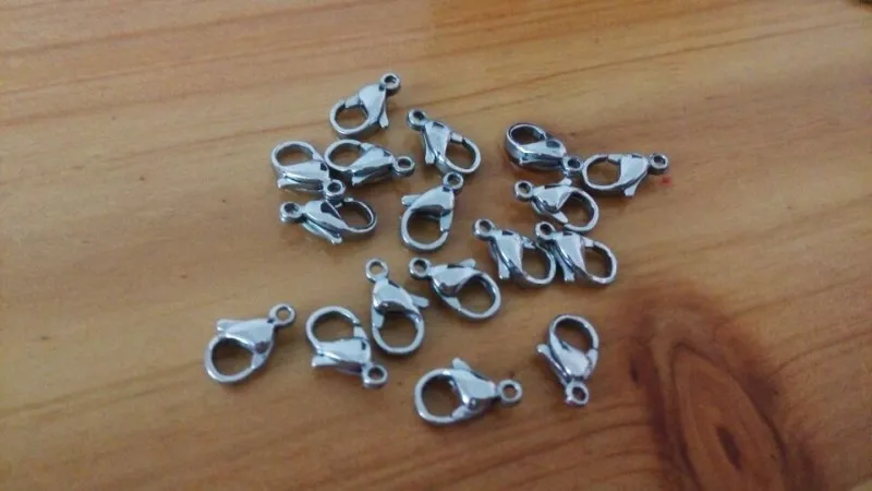 500pcs on sale Large  wholesale  jewelry findings 9mm-15mm Stainless steel lobster clasps Hook   DIY jewelry accessories