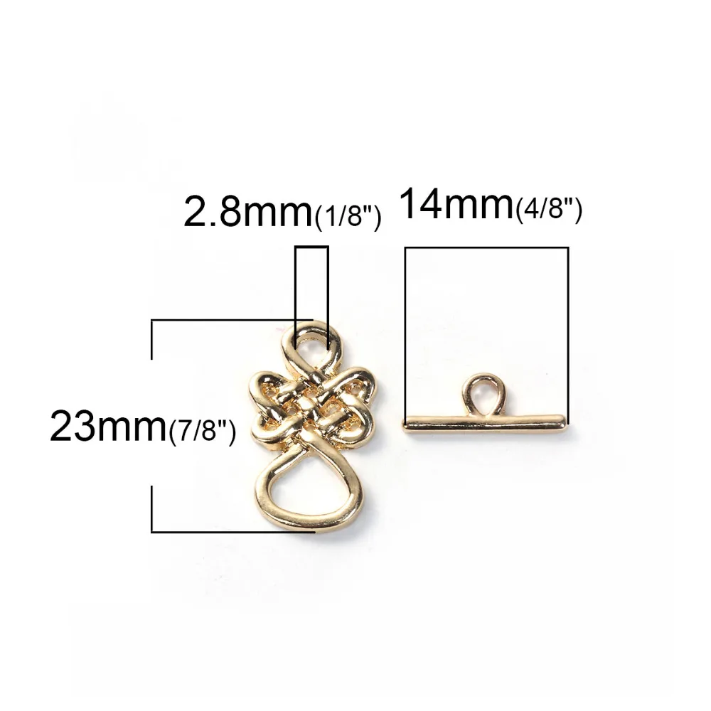 DoreenBeads Handmade Silver Color Toggle Clasps Knot Pattern Charms DIY Making Bracelets Necklace Jewelry Findings Gifts,2Sets