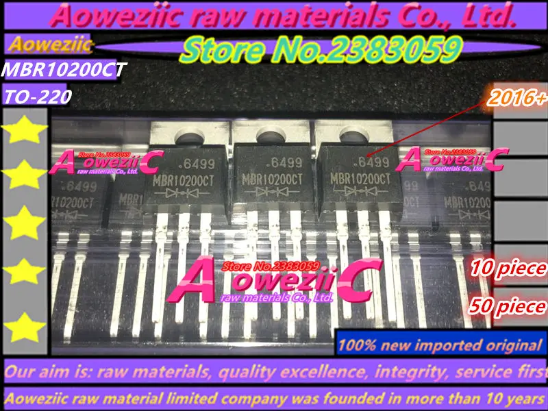 Aoweziic  2016+ 100% new imported original MBR10200CT MBR10200 TO-220 Schottky barrier diode 10A 200V