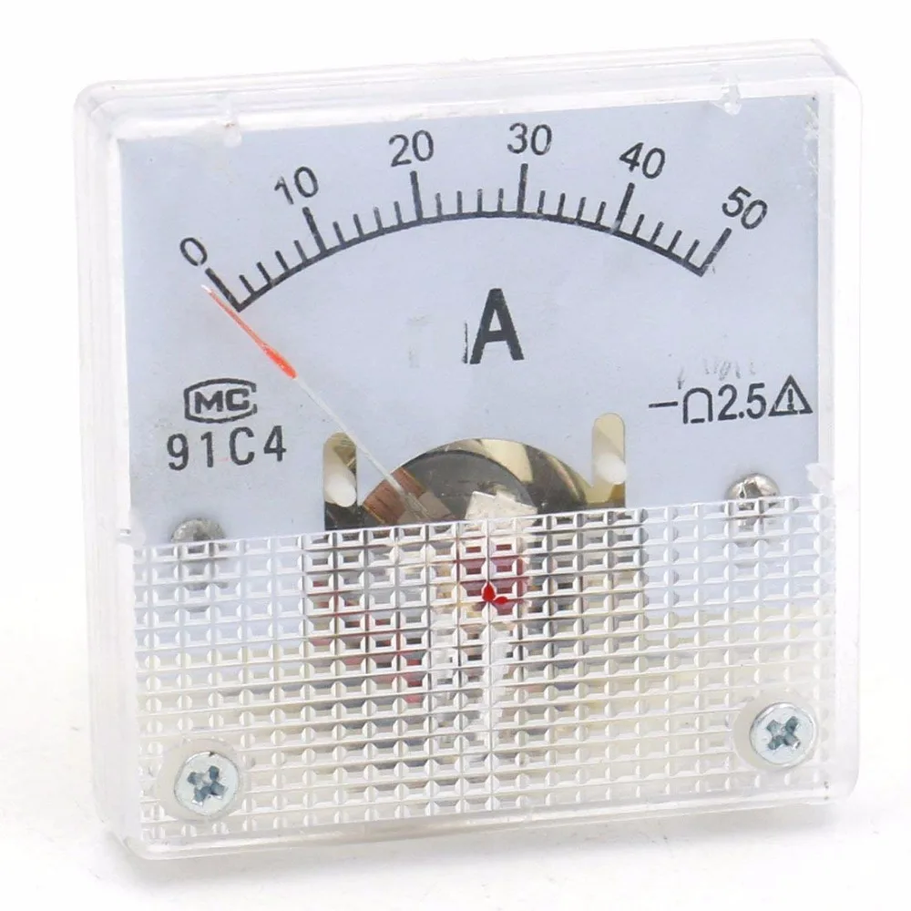 91C4 DC 5A 10A 15A 20A 30A 50A Analog Ammeter Panel AMP Current Meter Gauge Amperemeter Amperimetro Discount