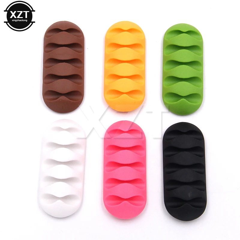 ケーブルワインダーヘッドセット,1ピース,デスクトップケーブル,ケーブルオーガナイザー,シリコン充電器,カラフル