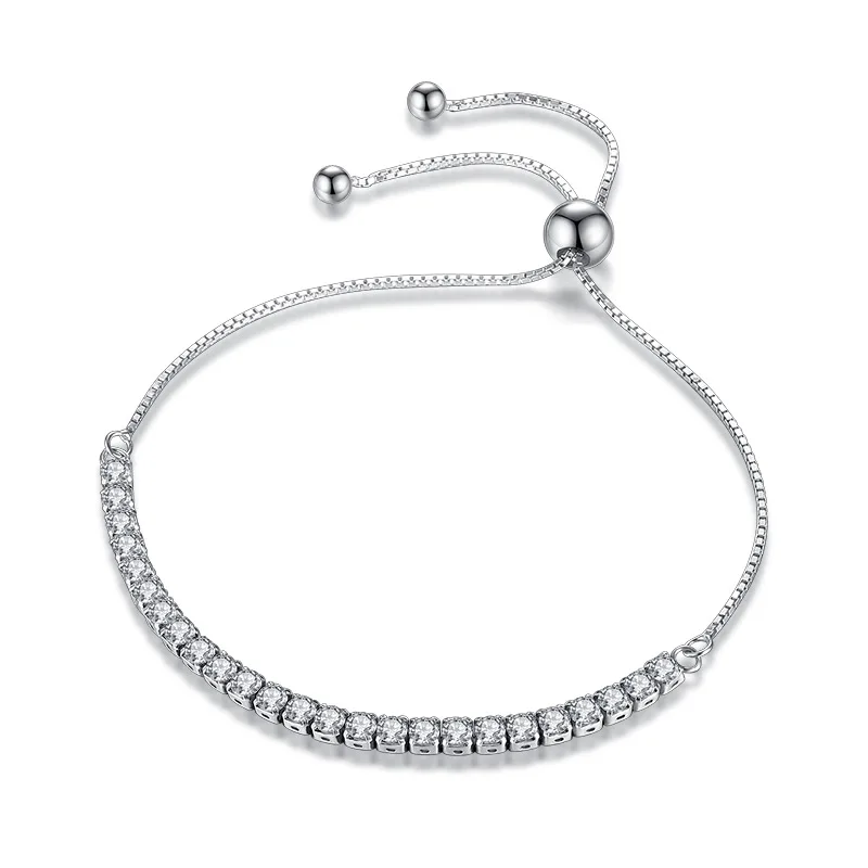 

XIYANIKE Featured Brand DEALSSilver Color Sparkling Strand Bracelet Women Link Tennis Bracelet Silver Jewelry VBS4087