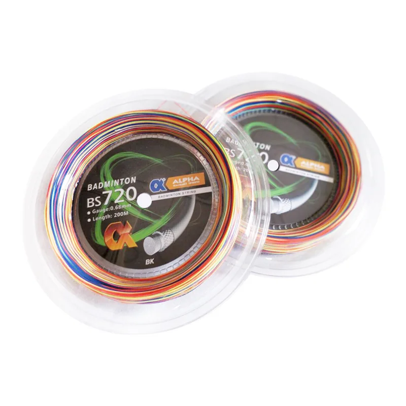 Alpha Badminton Racket String 200m Reels Rainbow 0.68mm Coils Excellent Training Badminton Ball Net String 28lbs BS720Accessries