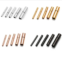 2pcs/lot Stainless Steel Clasps Gold/Silver/Rose Gold Color Leather Cord End Connector For DIY Necklace Bracelet Jewelry Making