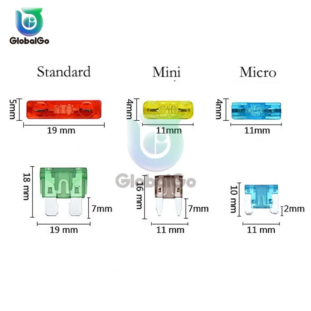 12V Micro/Mini/Standard Size Car Fuse Holder Add-a-circuit TAP Adapter with 10A Micro Mini Standard ATM Blade Fuse