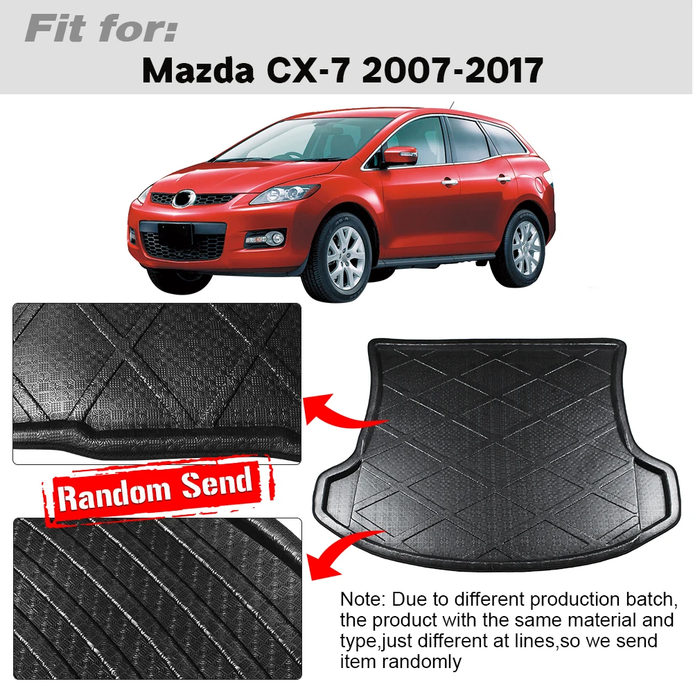 Buildreamen2 For Mazda CX-7 CX7 2007-2017 Car Styling Tail Trunk Mat Boot Tray Liner Rear Floor Carpet Luggage Cargo Mud Pad