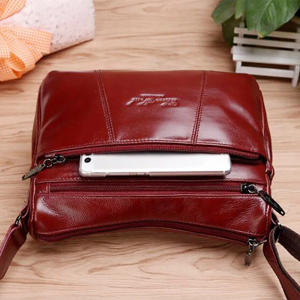 100% Genuine Leather Skin Fashion Women\'s Bag Shoulder Ladies Famous Brand Casual Trending Cross body Hobo Messenger Satchel Bag