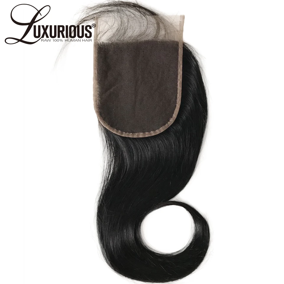 Straight 5X5 Lace Closure With Deep Parting 8-20inch 100% Brazilian Remy Human Hair Closure Bleached Knots With Baby Hair