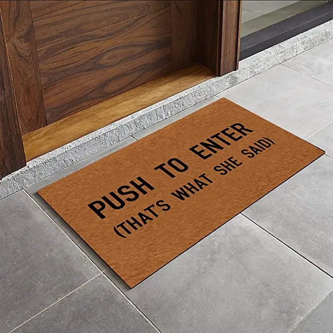 Push To Enter Doormat Outdoor Porch Patio Front Floor Christmas Halloween Holiday Rug Decor Home Door Mat