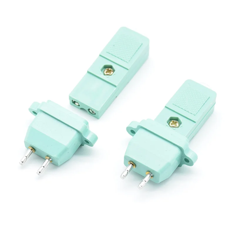 2pcs CZ-200 small two-wire electric screwdriver plug 2-core power socket DC power plug connector 2 pins green