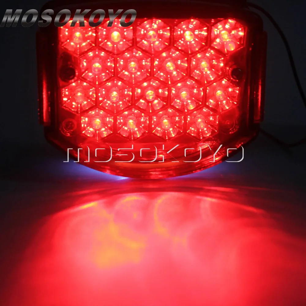 Red Motorcycle Taillights LED License Plate Light Rear Tail Brake Stop Lamp W/ Reflector for Minsk 125 cc 125CC Carpathians 50cc