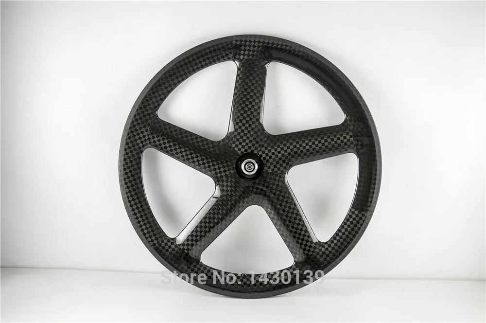 Nowy 700C 5 szprychowy felga Clincher Fixed Gear Track Rower szosowy 3K UD 12K komplet kół rowerowych z włókna węglowego z piastami