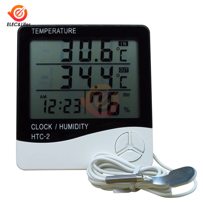 LCD Digital Thermometer Hygrometer 20%~99%RH for HTC-1 HTC-2 Outdoor Indoor Temperature Humidity Meter Weather Station Clock