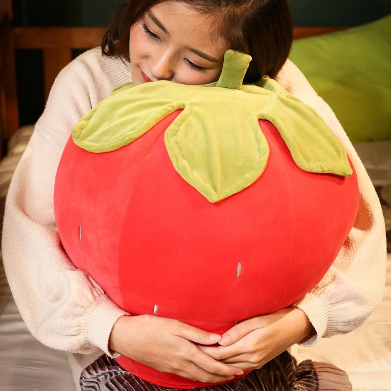 Dorimytrader Cuddly Soft Cartoon Strawberry Plush Pillow Big Stuffed Anime Red Pink Fruit Cushion Toy Decoration 20inch 50cm