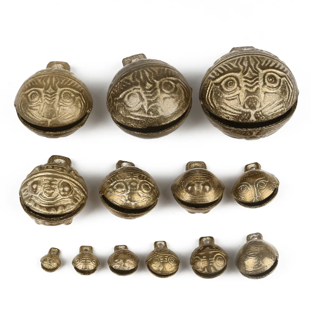 1/2/3/5/7/8/15 unids/lote Material de latón chino buena suerte Tinkle Bell Charm para pulsera y tobillera fabricación y colgante para animales de compañía